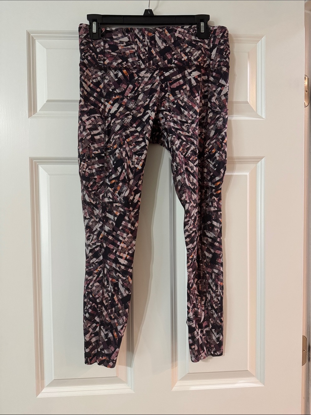 lululemon athletica Maroon and White Patterned Leggings
